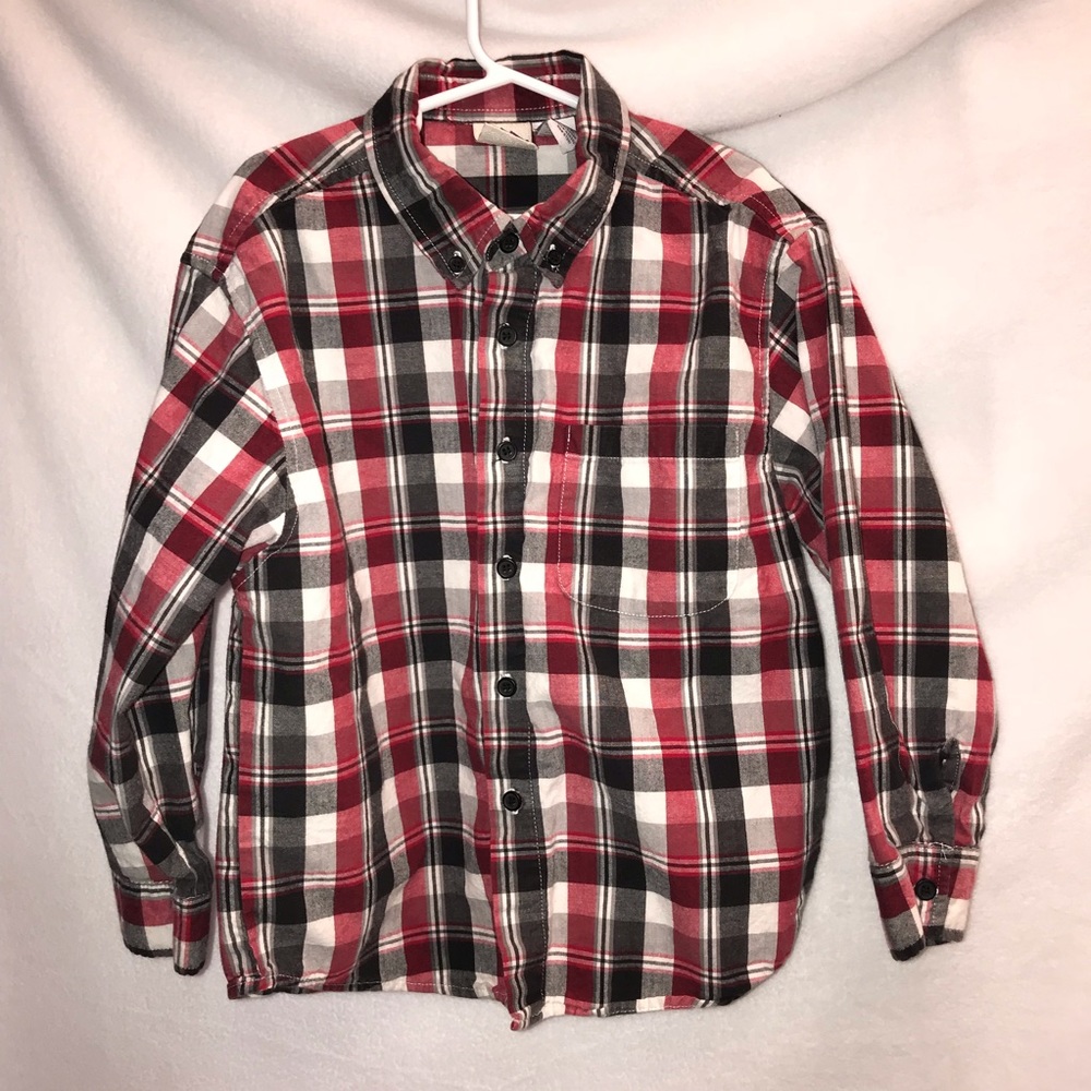 Plaid Long Sleeve Shirt Boys Small 7/8